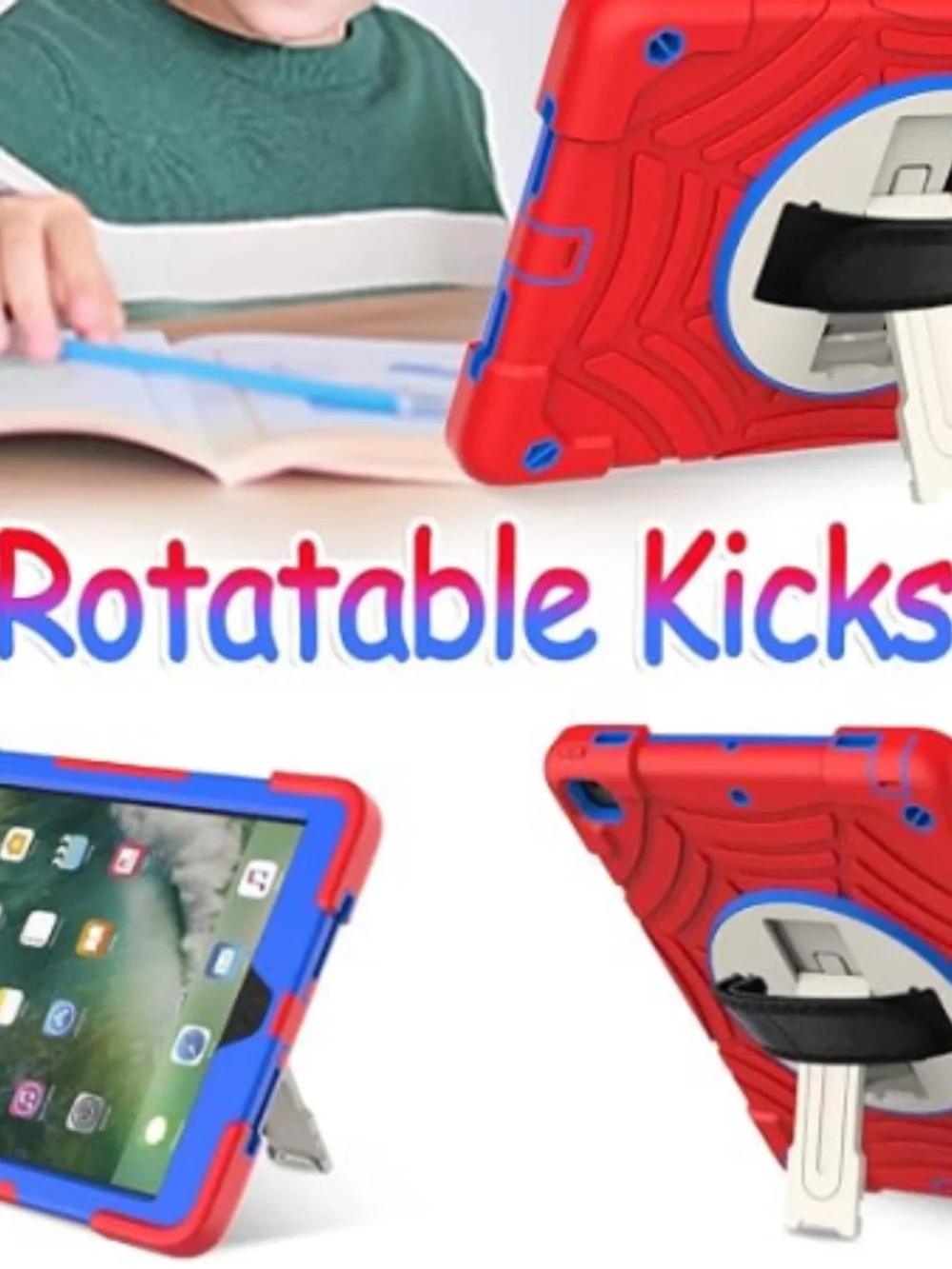Red & Blue Spider Web Case for iPad 6th/5th Generation Case